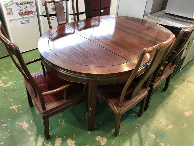 総花梨伸長式ダイニングセット買取致しました！家具中古販売出張買取 
