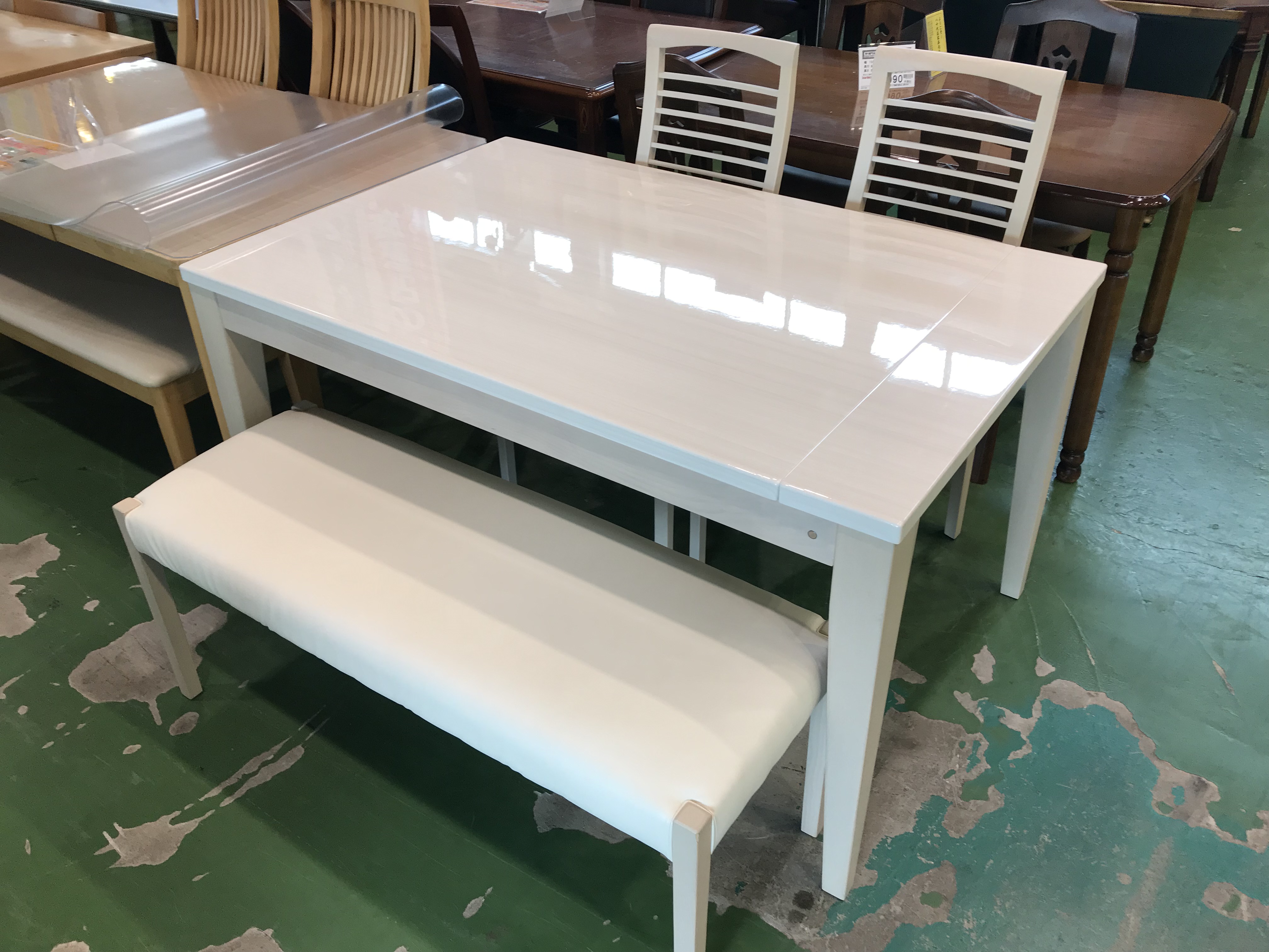 シギヤマ家具 伸長式ベンチダイニング4点SET入荷 家具・家電専門店の 