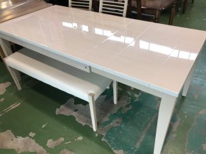シギヤマ家具伸長式ベンチダイニング4点SET (2)