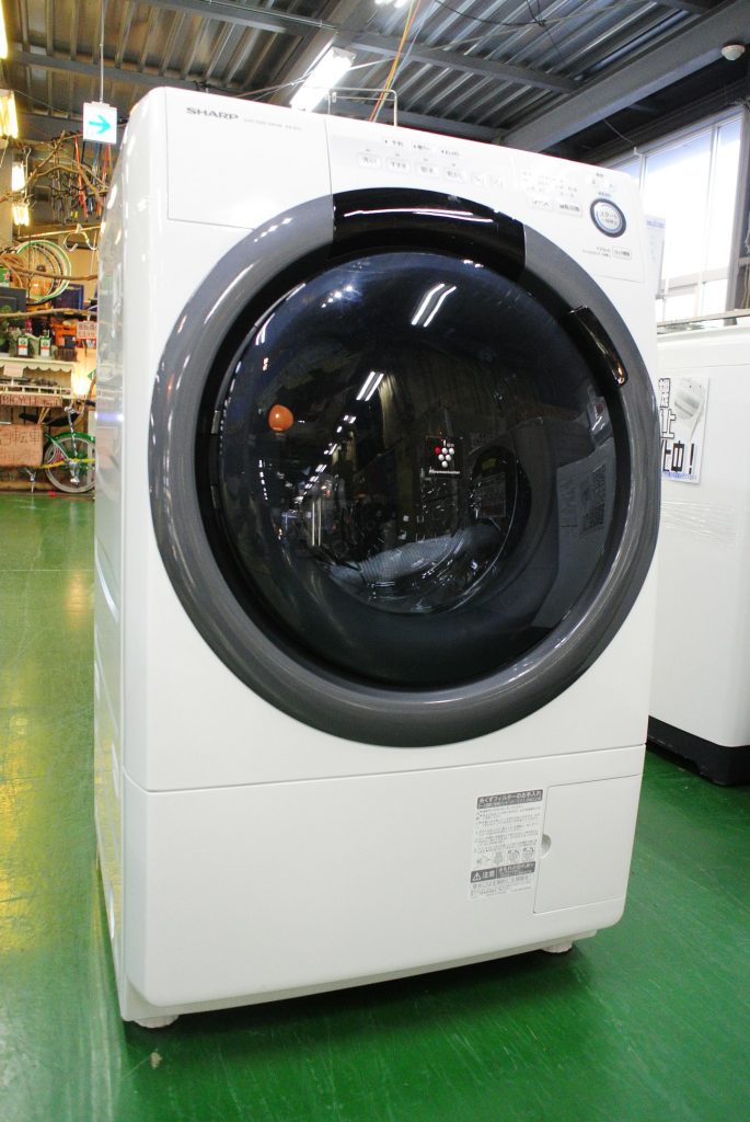 » （入荷情報）2018年製 ドラム式洗濯機 SHARP ES-S7C-WL。一般的な防水パンにも設置できるコンパクトサイズ！ | リサイクル