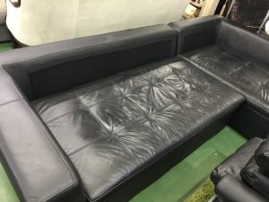 ニトリ本革カウチソファダブルライン (6)