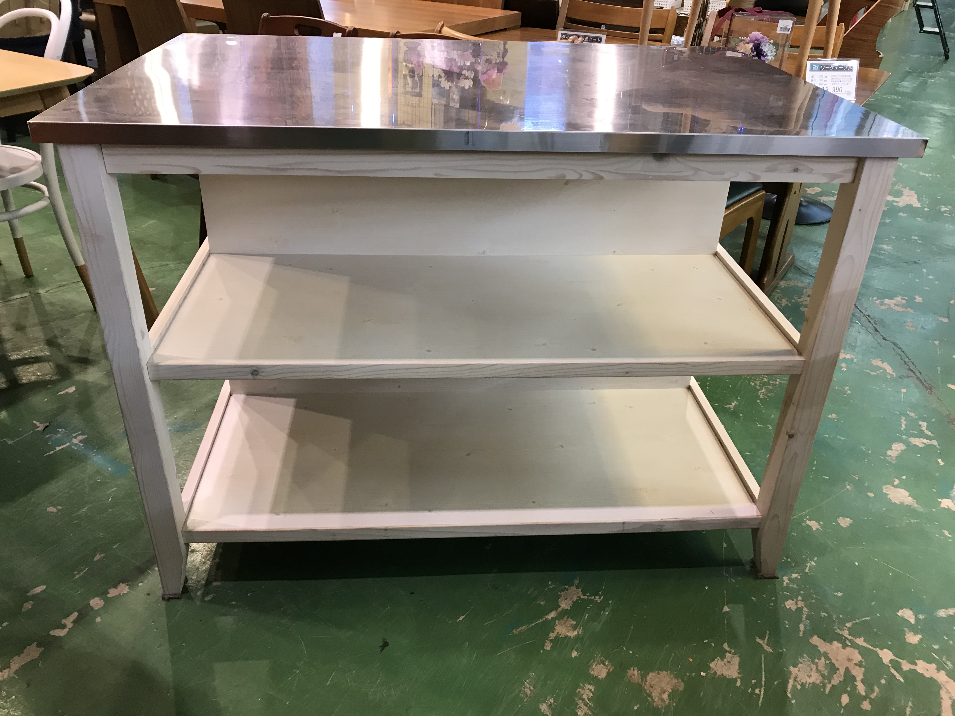 » ニトリのワークテーブル(シナモ12078WH ステン)入荷!! 家具専門リサイクルショップ愛品館八千代店 リサイクルショップ 中古品の