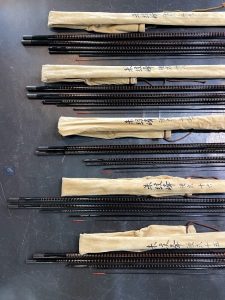 ○シマノ 朱紋峰 硬式 並継 へら竿 15尺～19尺 5本まとめて 中古