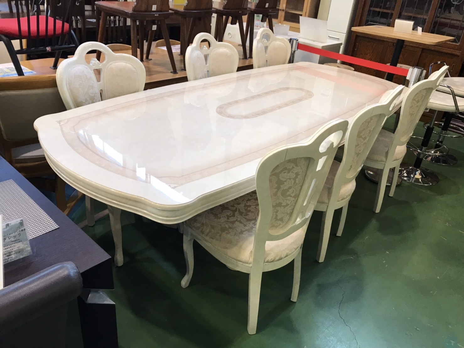 サルタレッリ・モビリの伸長式ダイニング7点セット(アマルフィシリーズ  