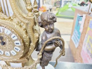 西洋美術 Imperial インペリアル イタリア 天使大理石 置時計2