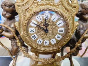 西洋美術 Imperial インペリアル イタリア 天使大理石 置時計3