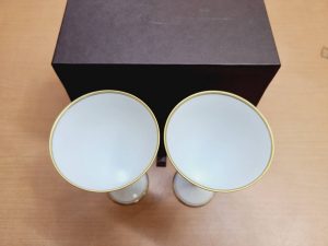 香蘭社色絵丸紋ペアワイン カップ