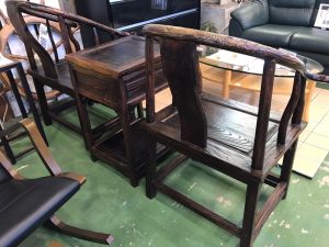 愛品館八千代店】アジアン チェア＆サイドテーブル 3点セット