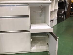 愛品館八千代店】ニトリ スライド扉キッチンボード アルミナ2 120