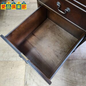 英国クラシック 2段ファイリングキャビネット 天板レザー加工 (鍵欠品)2
