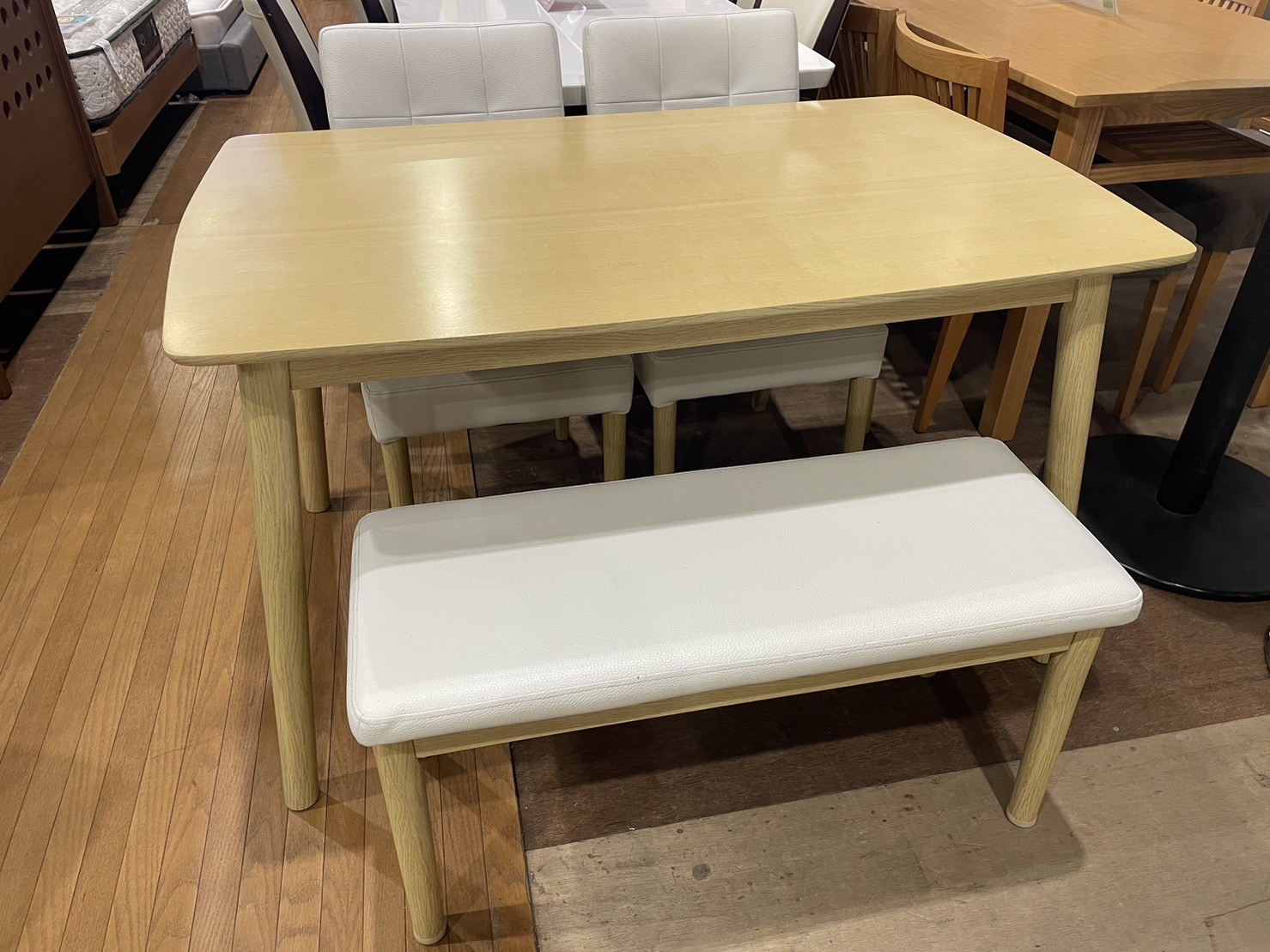 愛品館市原店】ベンチダイニング4点セット