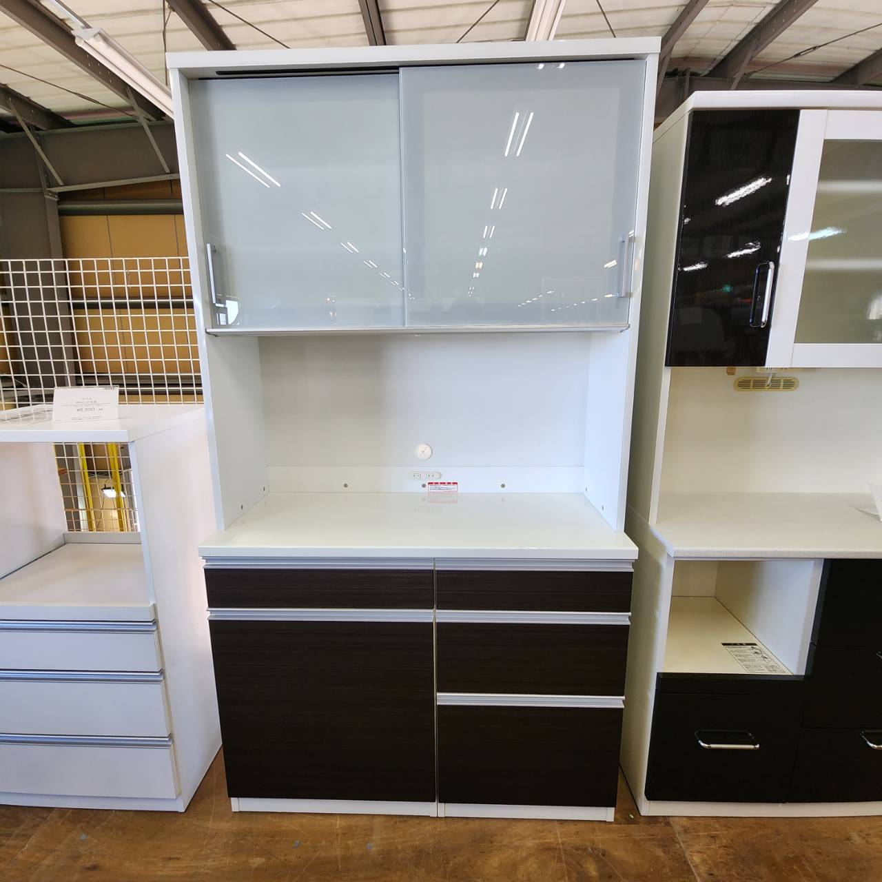 愛品倶楽部柏店】モリタインテリア 4枚スライド扉キッチンボード （愛 