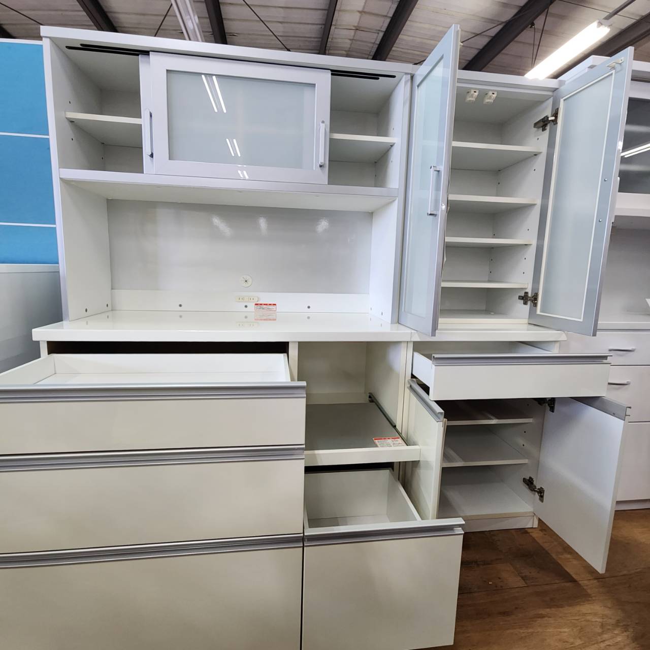 愛品倶楽部柏店】綾野製作所 2枚スライド扉食器棚 ヴィオラ 幅100cm