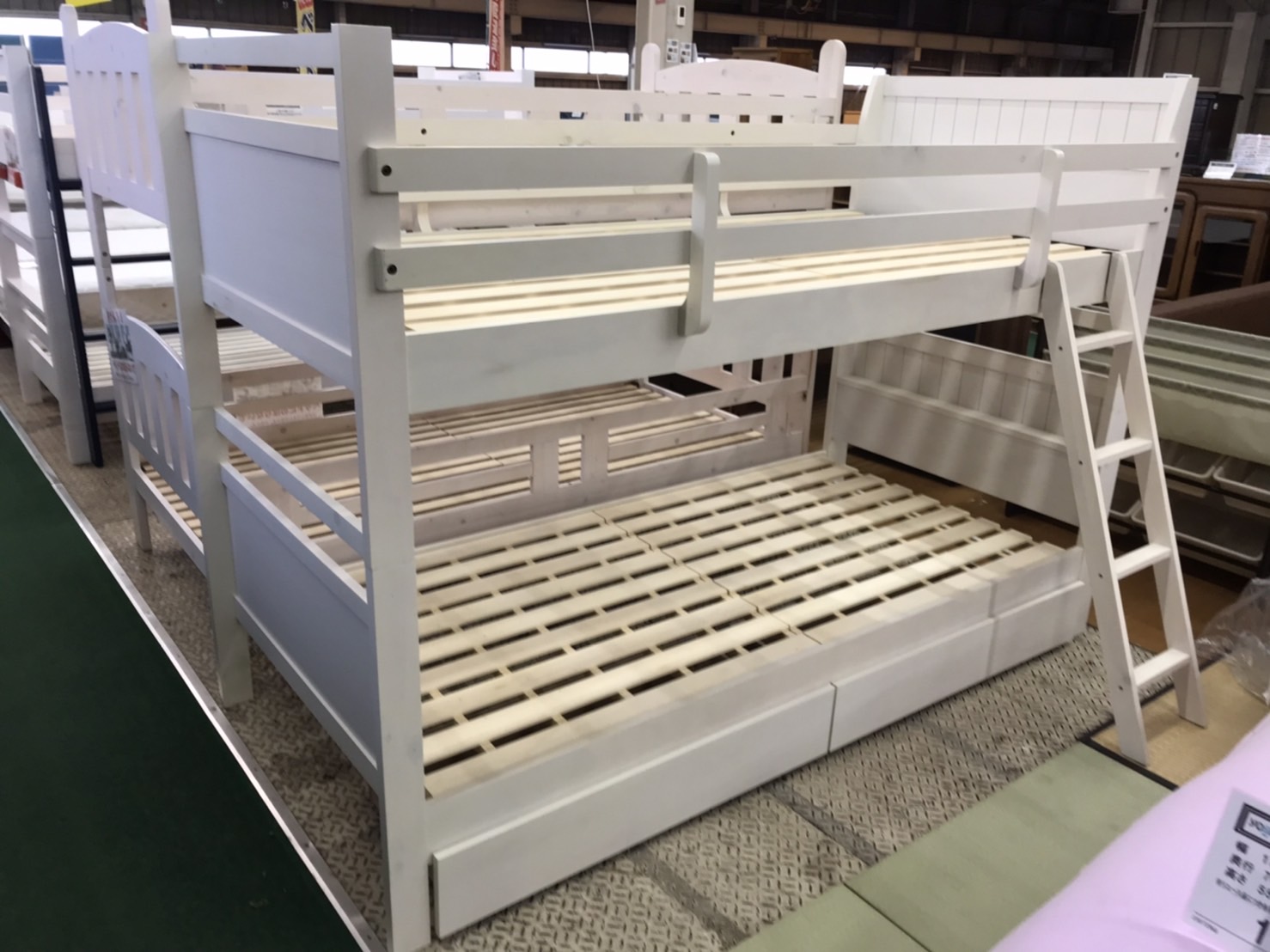 R214 無印良品 セミシングル2段ベッド 幅88cm マットレスセット 美品 