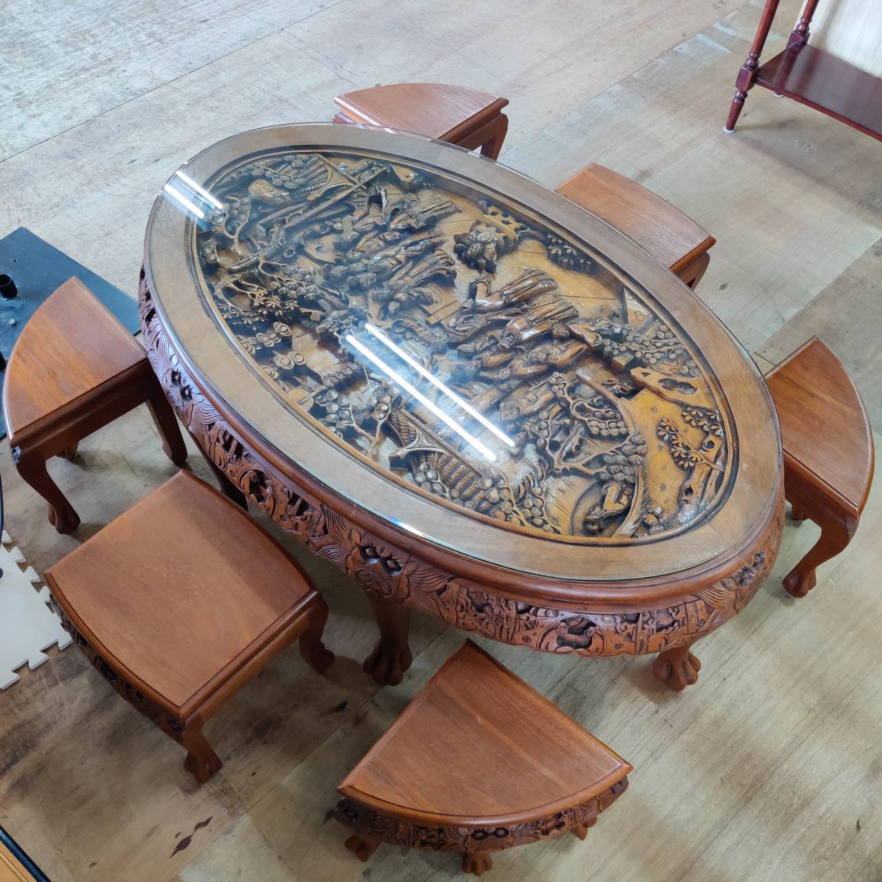 中国彫刻テーブルSET 販売中！愛品倶楽部柏店 | リサイクルショップ  