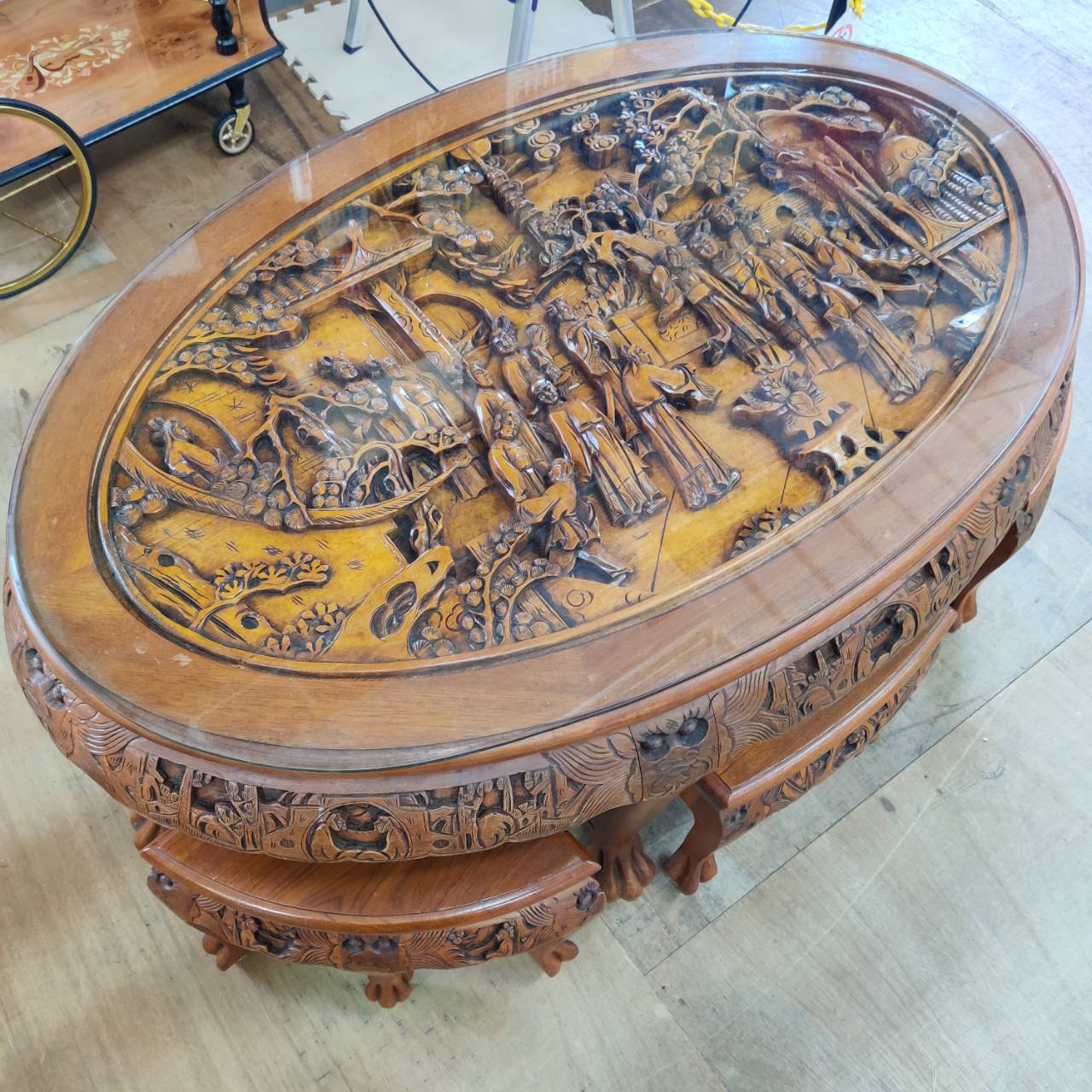 中国彫刻テーブルSET 販売中！愛品倶楽部柏店 | リサイクルショップ  