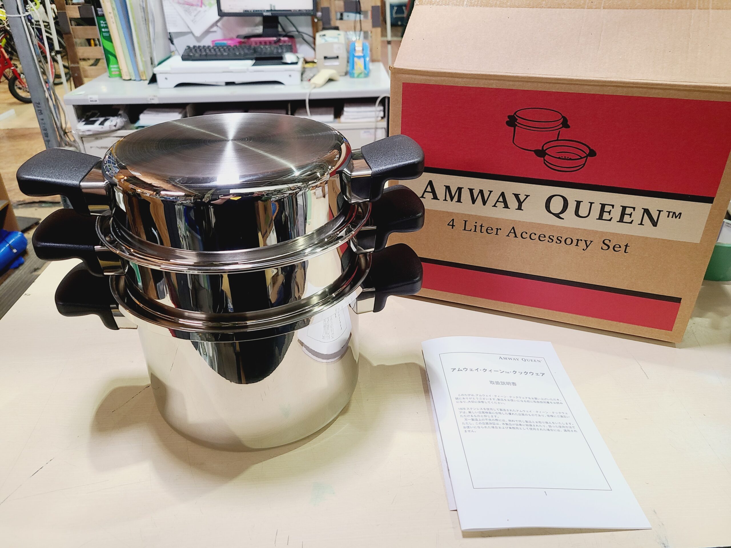 【C0729-5】【中古】アムウェイ クィーン 4Lシチューパン セット 現行タイプ お鍋 クイーン/24ピースセット用 C0219-2中古美品アムウェイ クィーン 4Lシチューパン セット