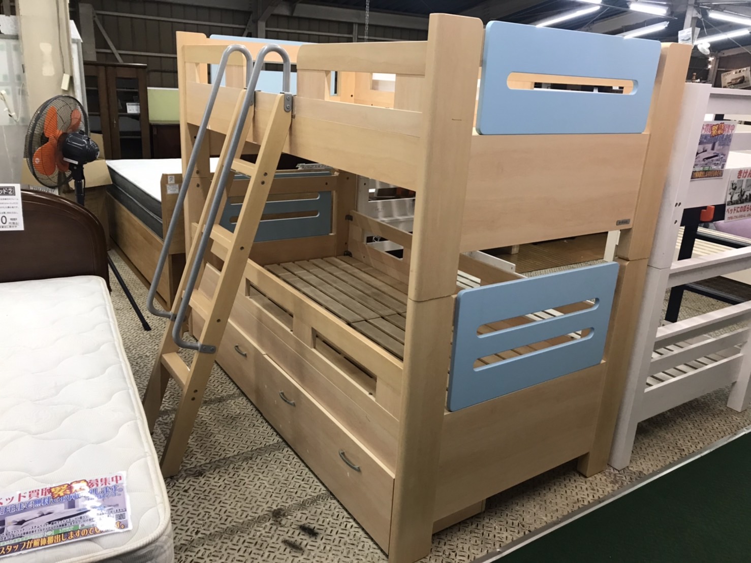 愛品館八千代店】サンコウ 2段ベッド 白系【愛八BD】 - 二段ベッド 