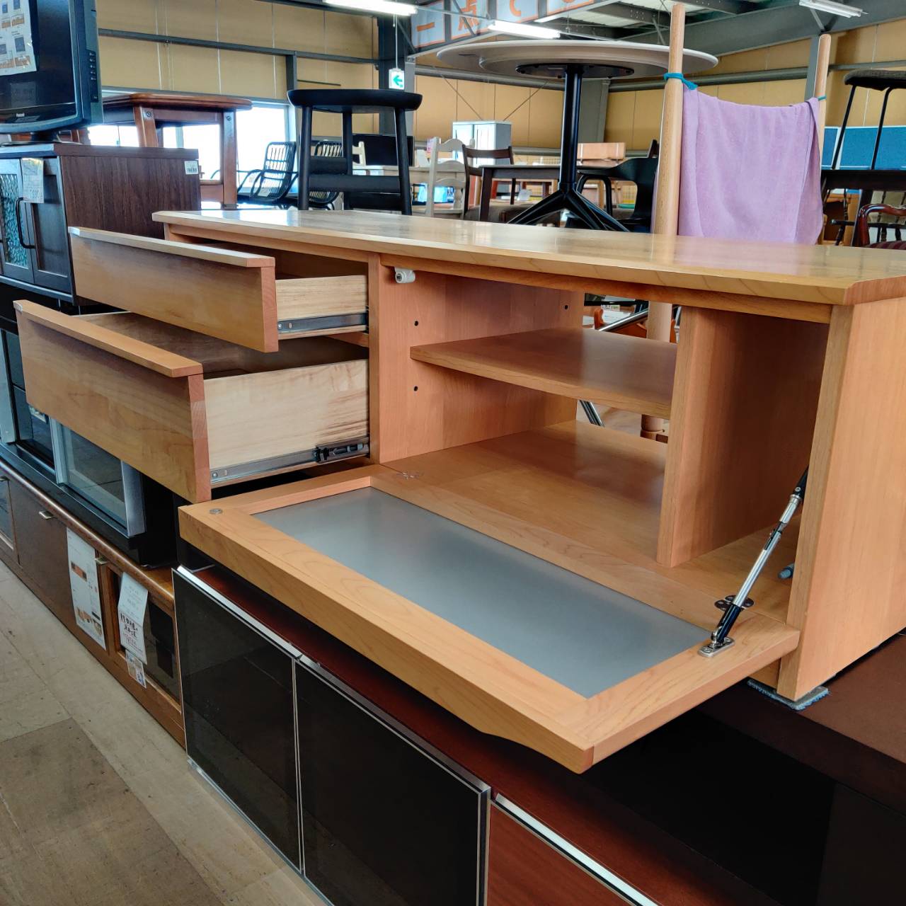 ミキモク フラップ扉式 TVボード 楓の森 S 販売中！ 愛品倶楽部柏店 