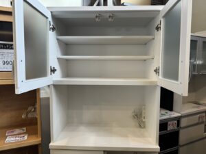 愛品館市原店】ニトリ（NITORI）2枚扉キッチンボードコパン 80KB WH 