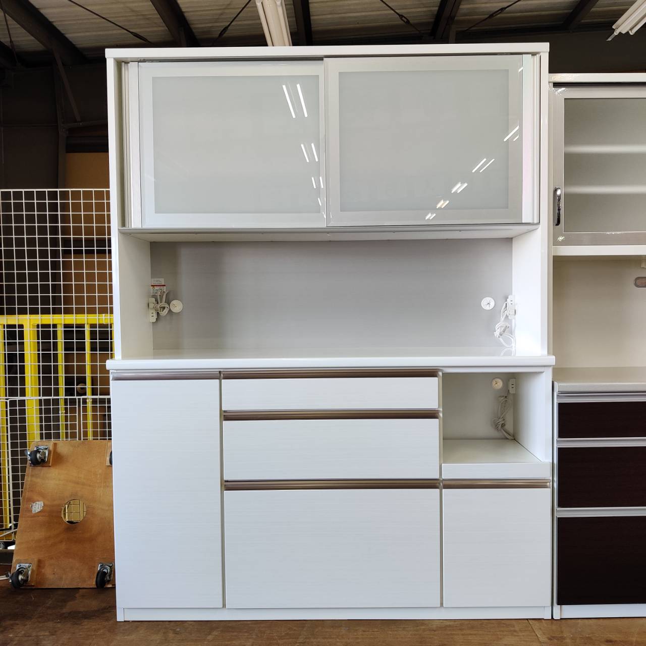 松田家具 レンジボード 2枚スライド扉