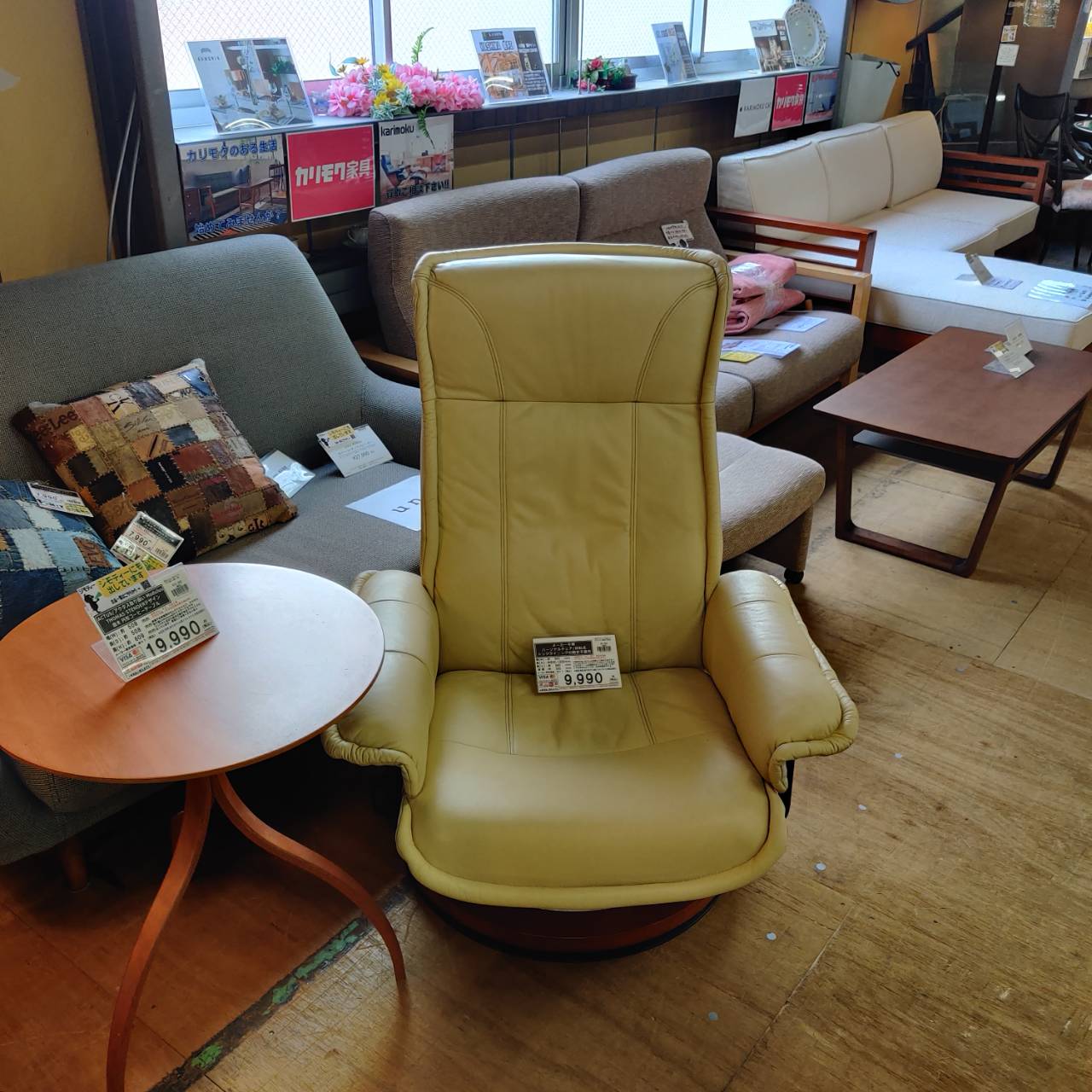 商談中～5/21まで【愛品倶楽部柏店】ニトリ 本革ハイバック3人用 