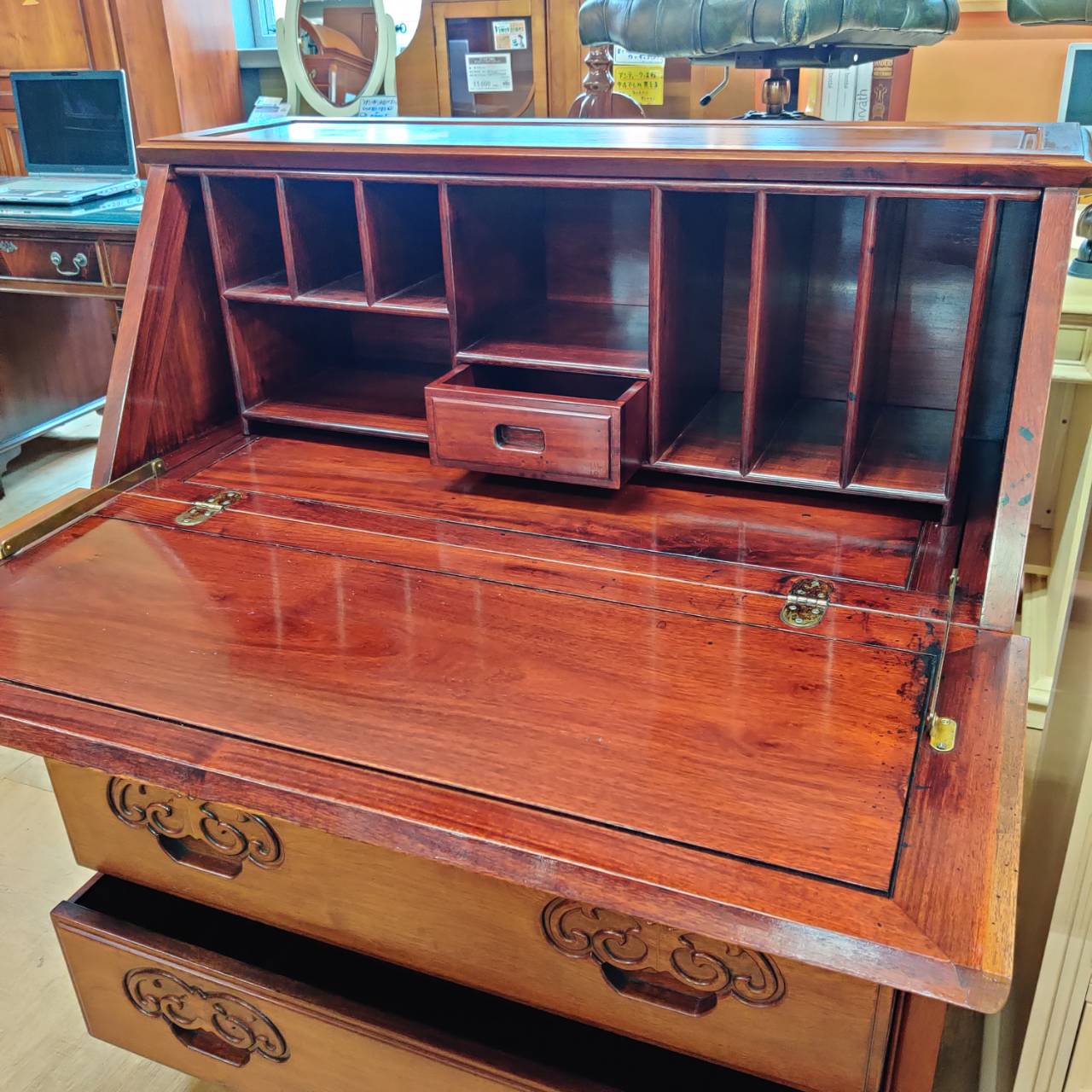 ライティングビューロー 唐木 花梨無垢材 販売中！ 愛品倶楽部柏店  