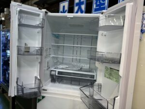 東芝冷凍冷蔵庫 6ドア462Lガラスパネル自動ドア 自動製氷機能付き 