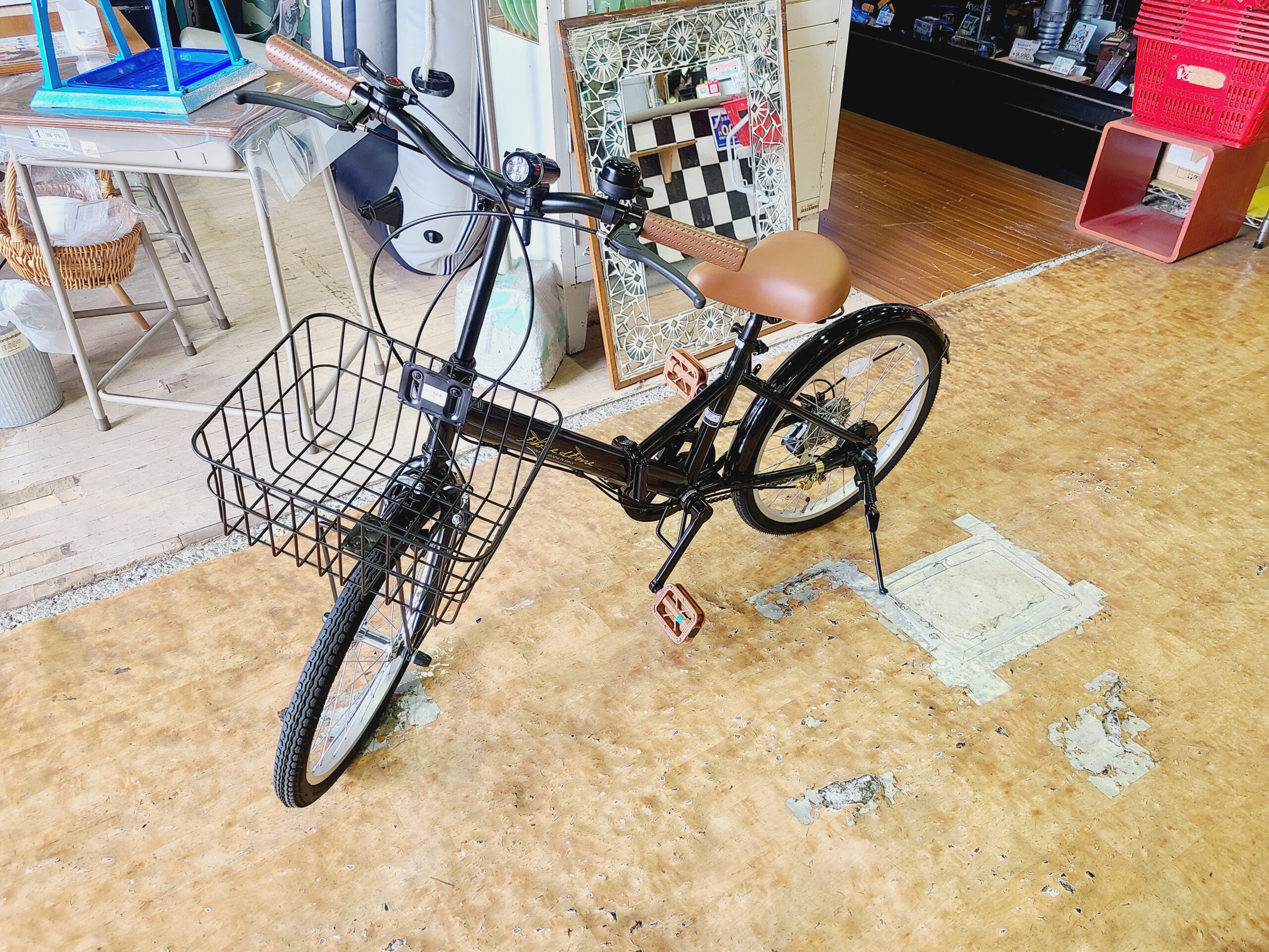 自転車 No.1005 折りたたみ自転車 20インチ 紫 6段切替 【リサイクル 