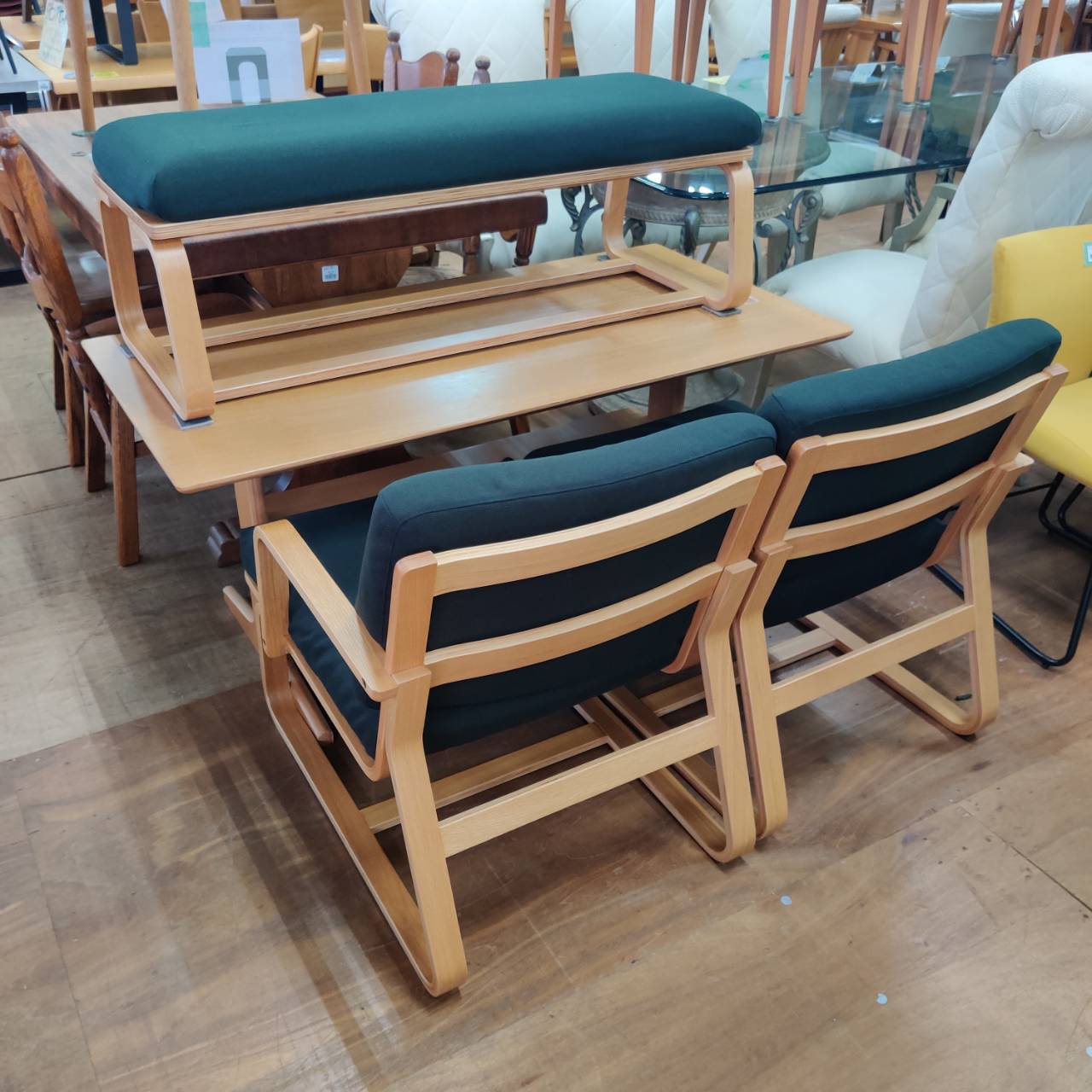 MUJI (無印良品) ダイニング4点セット リビングでもダイニングでも  