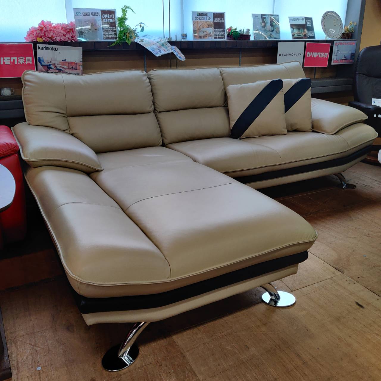 ニトリ 本革コーナーソファ 塗り 