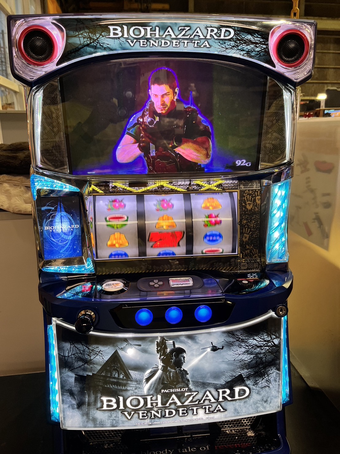 バイオハザード6 ⭐️スロット実機⭐️コイン不要機 引き取り限定 エンターライズ パチスロ バイオハザード6『コイン不要機セット』  [パチスロ実機/スロット 実機][コイン不要機 (コインレス専用)/家庭用電源/音量調整/ドアキー/設定キー/取扱い説明書付き][中古]