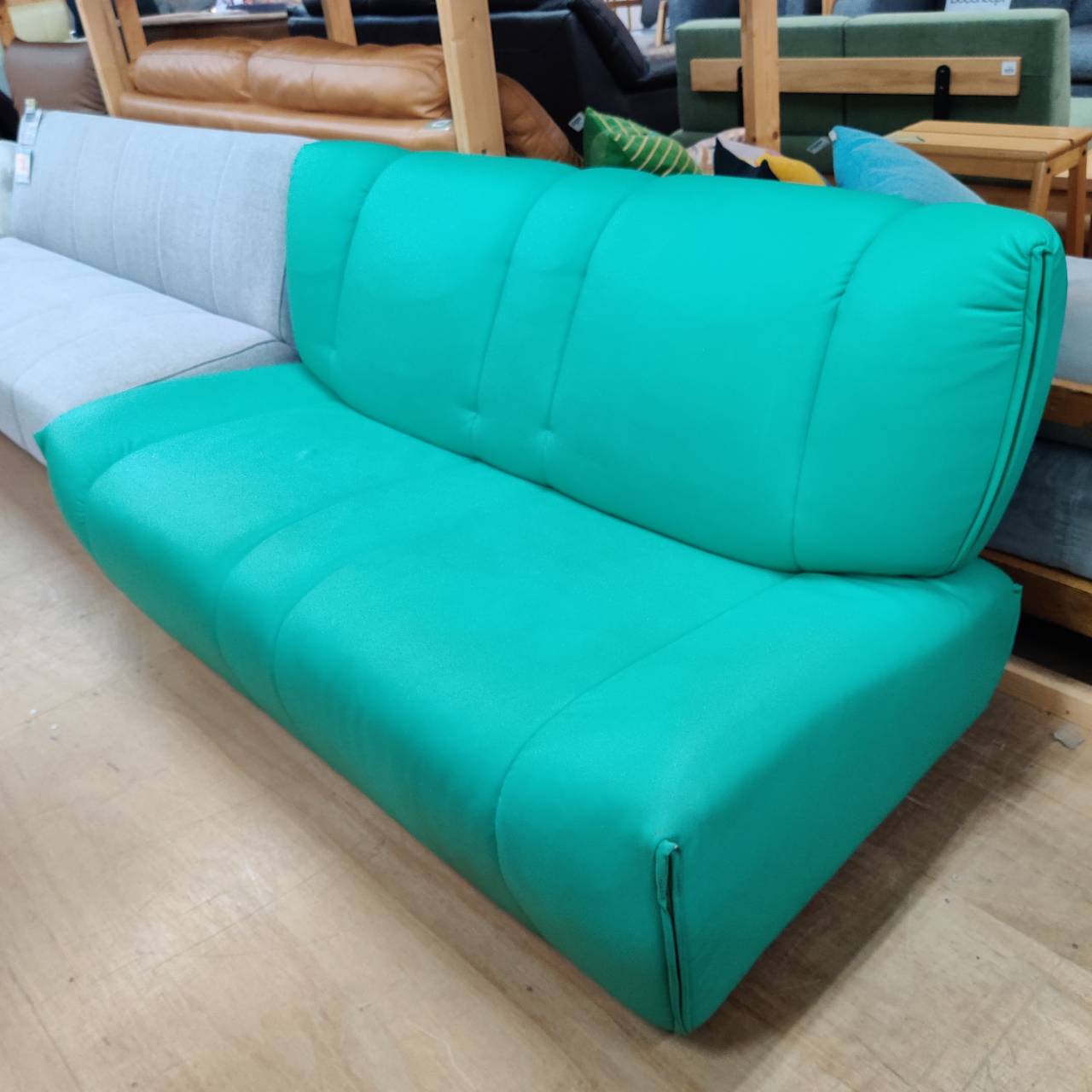 愛品倶楽部柏店】シギヤマ家具工業 本革アームレス2Pローソファ 