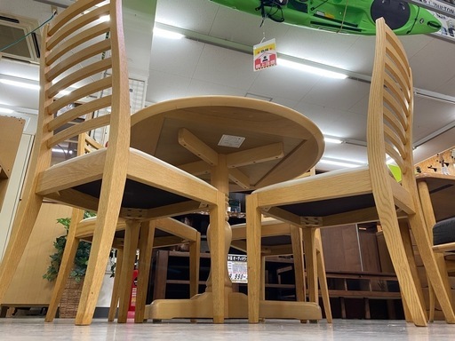 秋田木工の円卓ダイニングセットが入荷！ | リサイクルショップ 中古品 