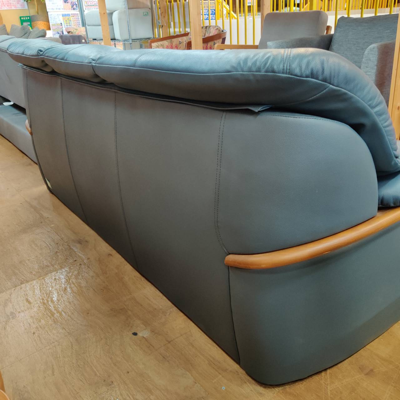 本革3人掛けソファ ブルーグレー 販売中！ 愛品倶楽部柏店 リユース  
