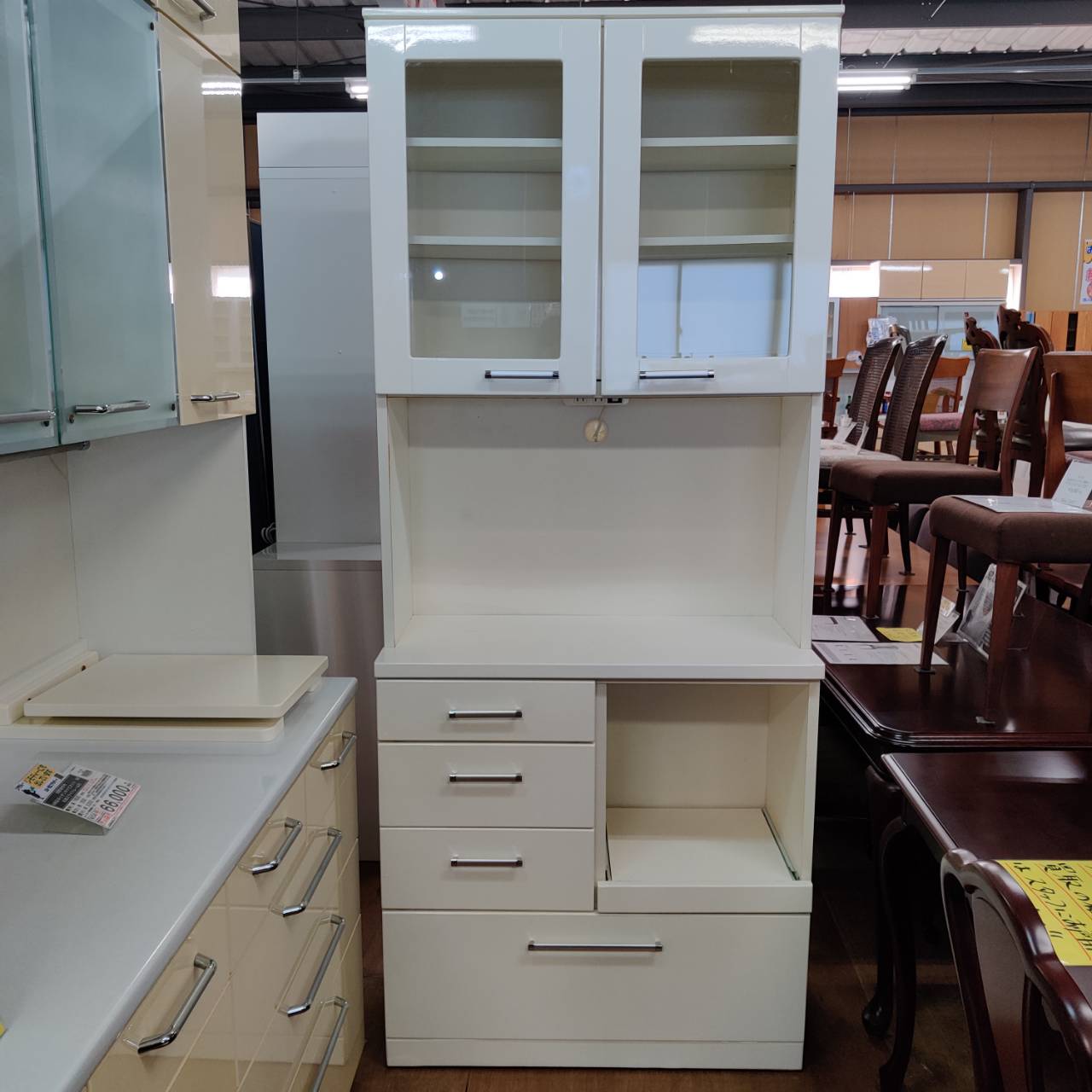 愛品倶楽部柏店】レグナテック ルモール90 キッチンキャビネット 食器棚