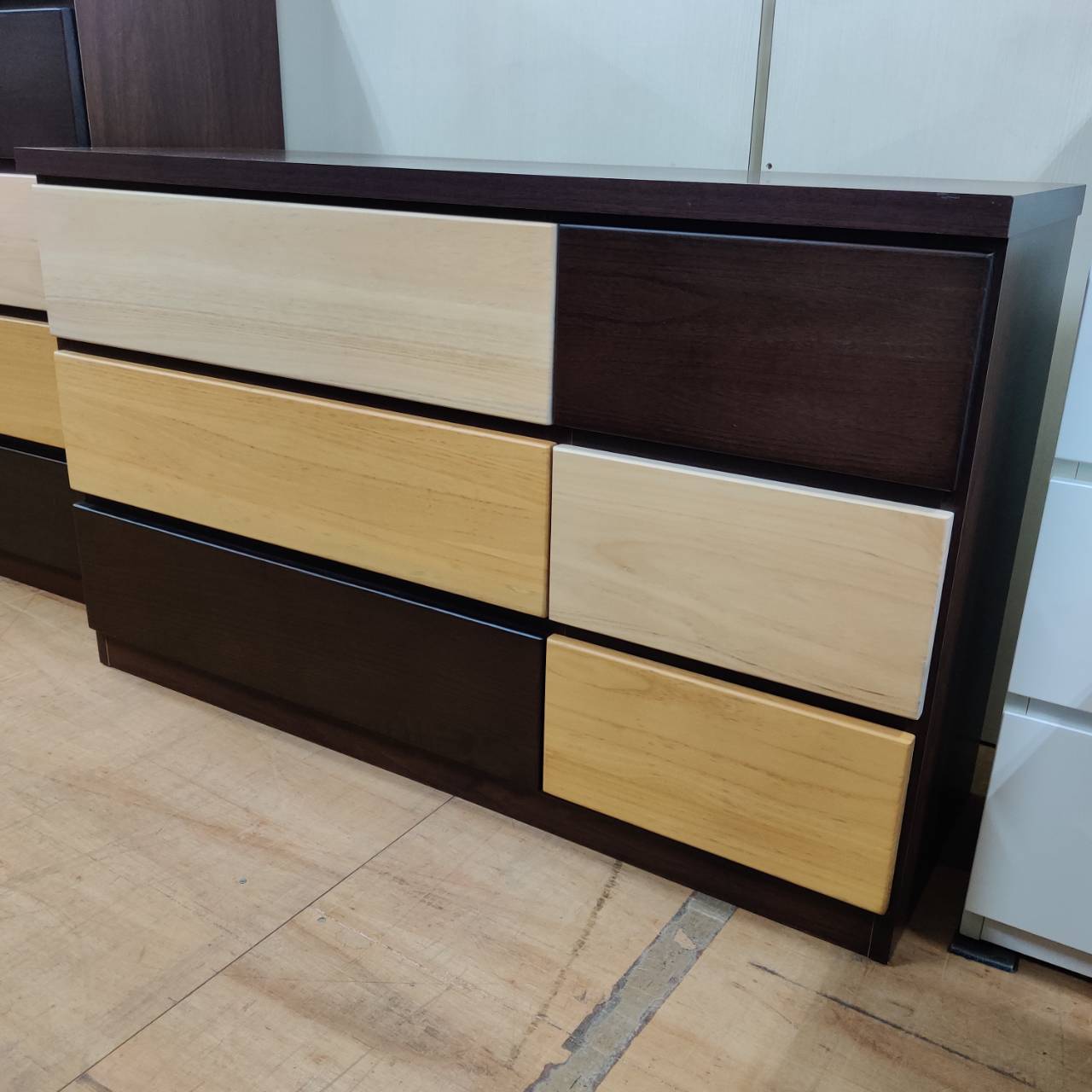 愛品倶楽部柏店】三友ファニチャー 3段6杯ワイドチェスト キューブ