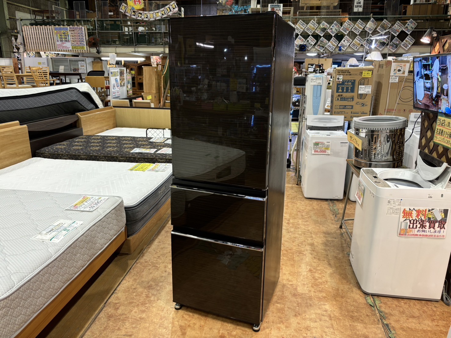 三菱｜MR-CX37F-BR 3ドア冷蔵庫 買取しました。 | リサイクルショップ 