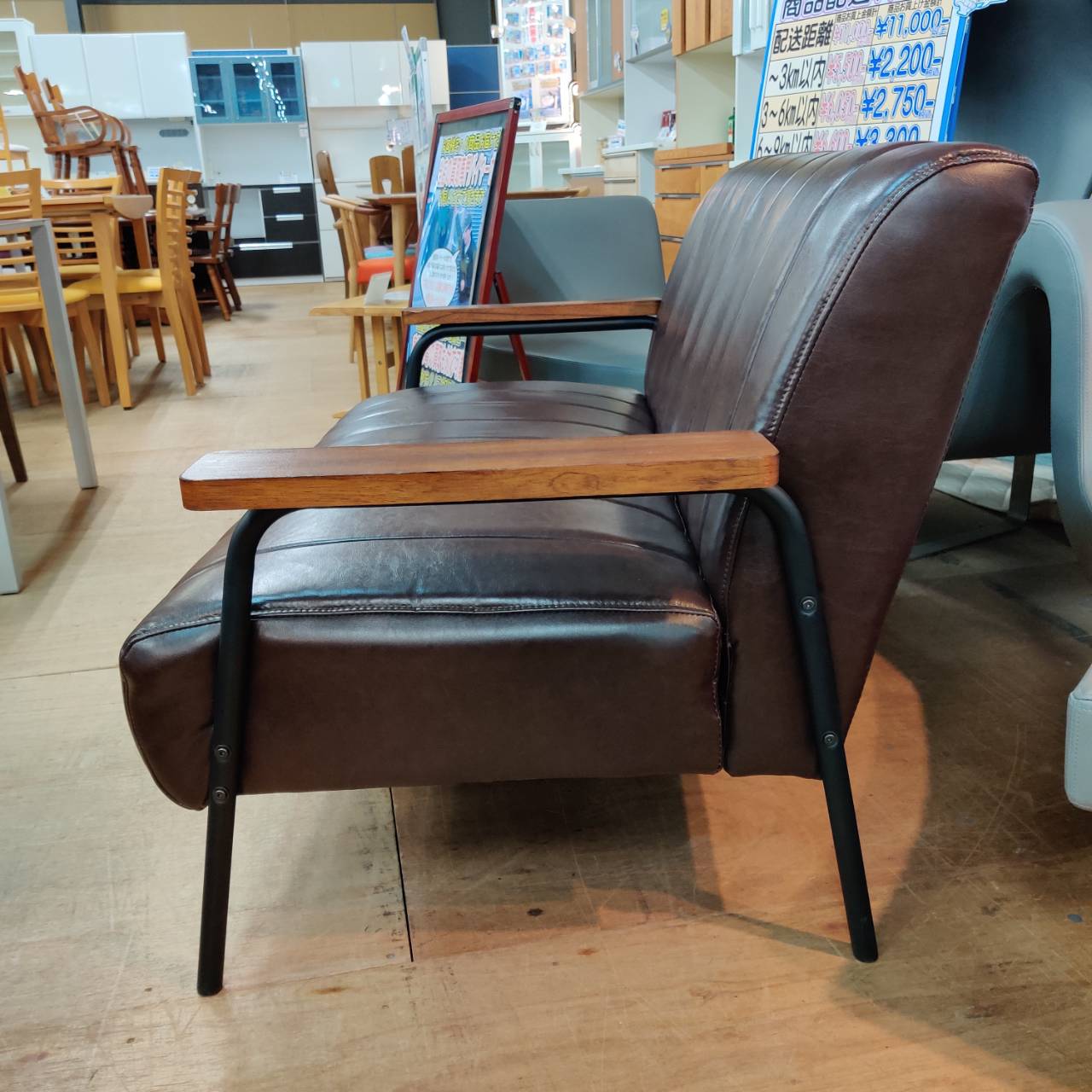 ☆美品☆ニトリ Nシールド 合成皮革製 ブラック 2Pソファ 二人掛けソファ [幅170cm]ソファ 2人用ソファ 合成皮革ソファ 2人掛け 二人