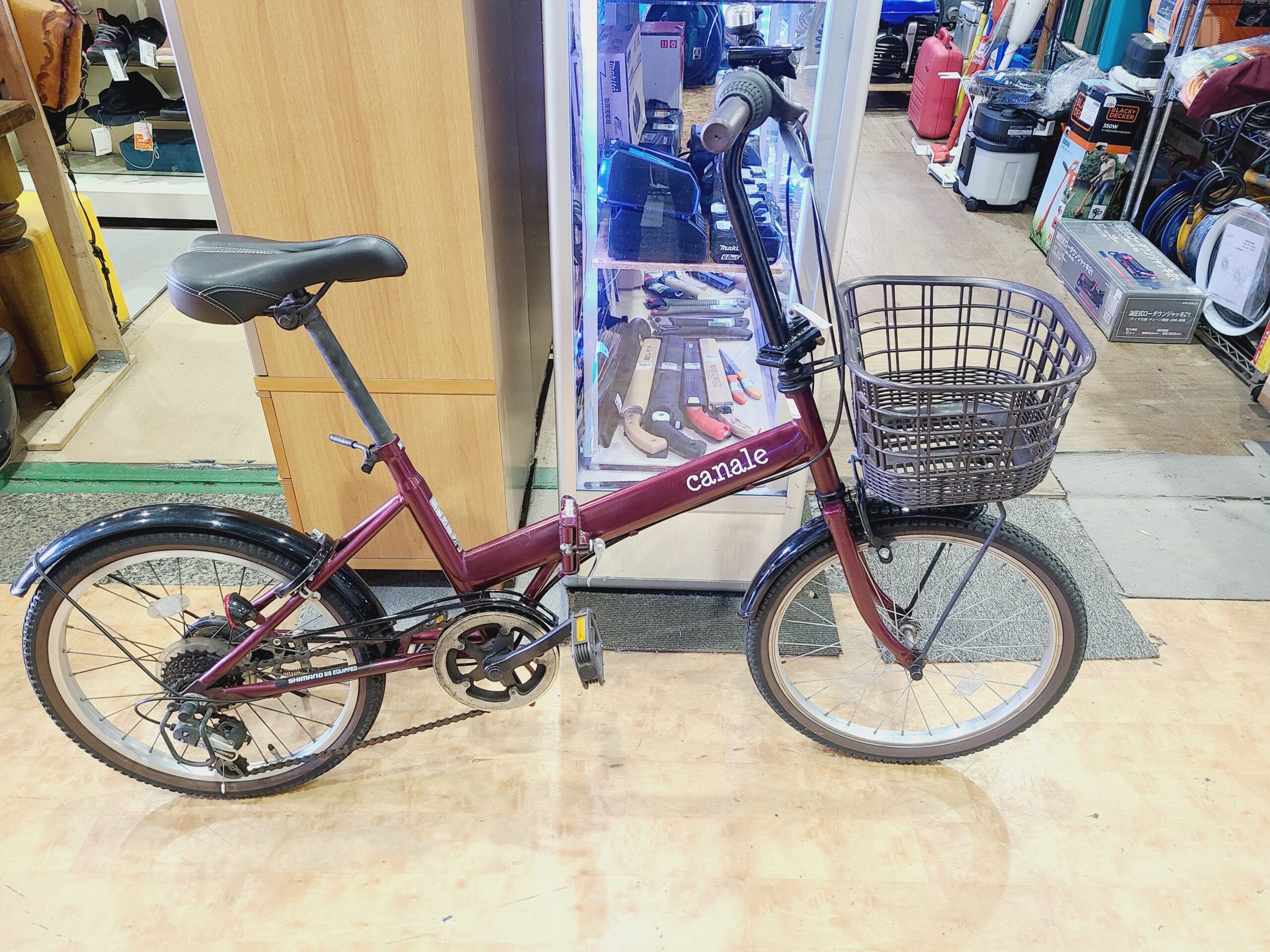 カナーレ Canale 20インチ 外装6段 ワインレッド折りたたみ自転車買取 