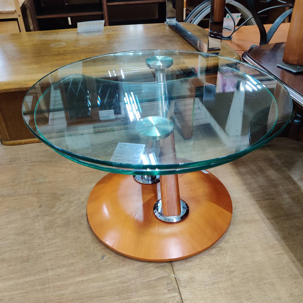 愛品倶楽部柏店】ガラストップデザインテーブル 【公式通販】