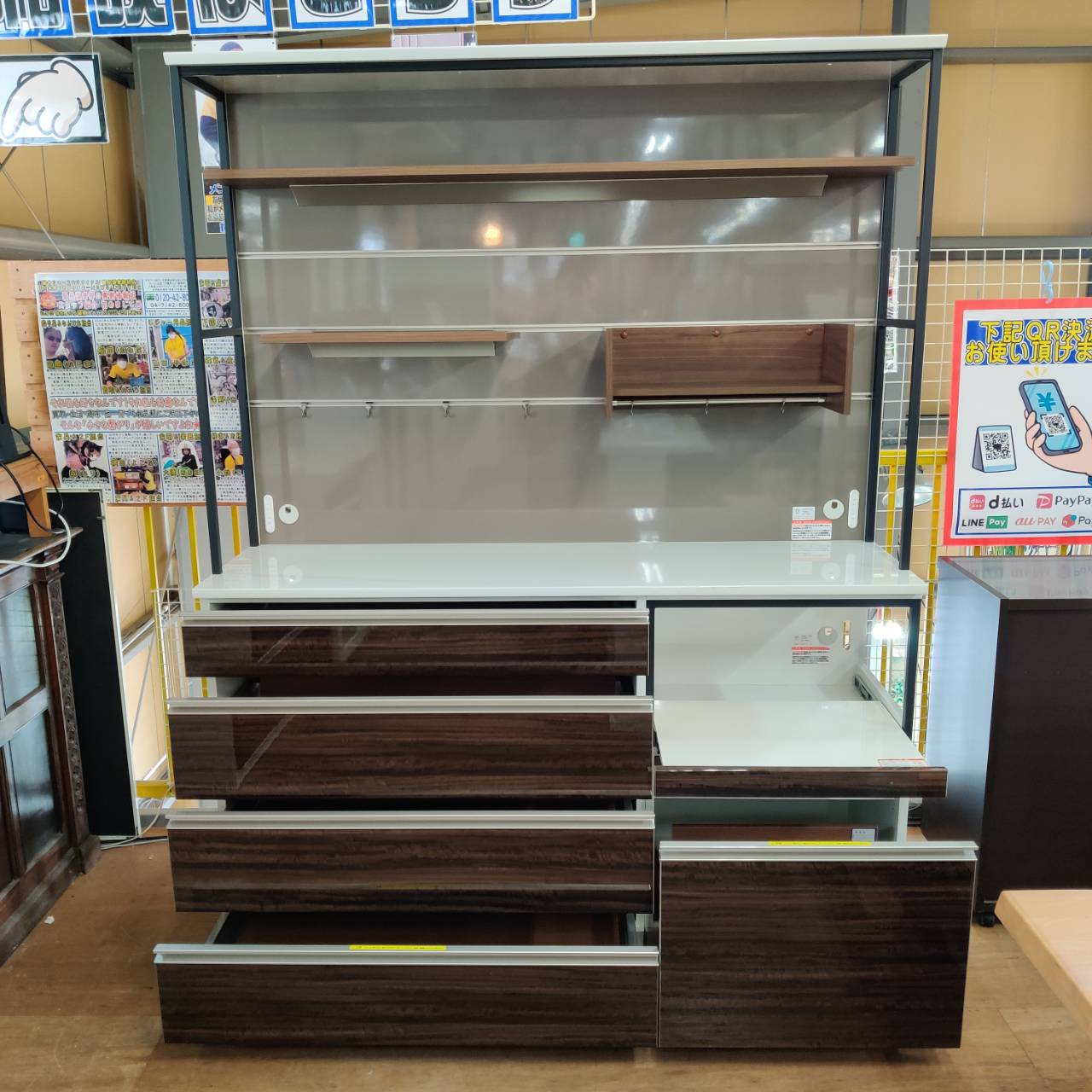 商談中！【愛品倶楽部柏店】 綾野製作所 ステラ 2枚扉キッチンボード 