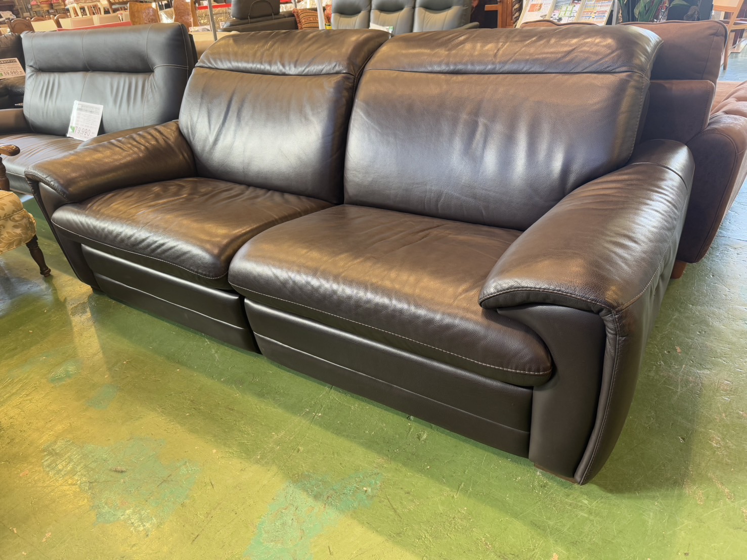 IDC大塚家具｜2人掛｜総本革｜電動リクライニングソファ買取致しました 