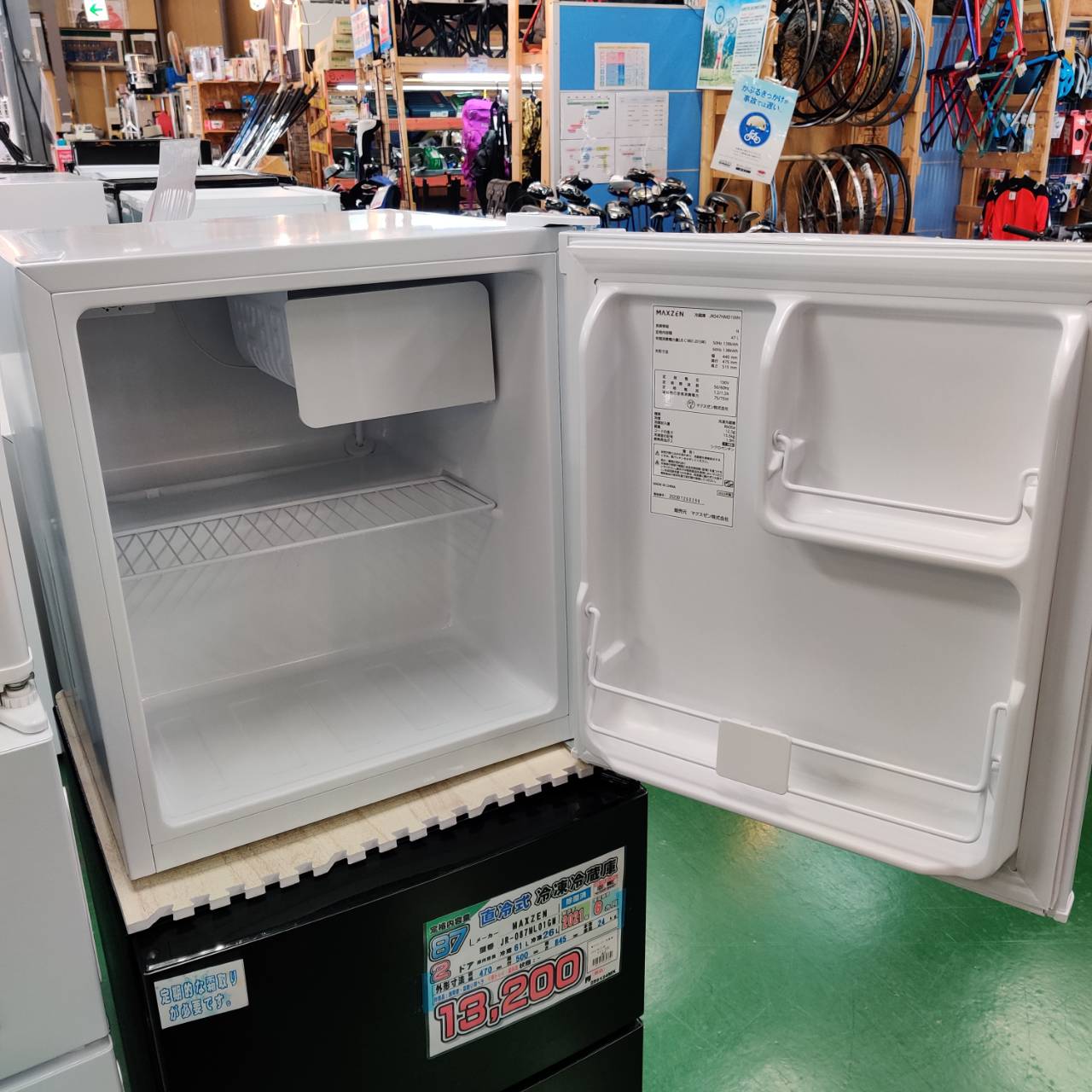 MAXZEN 2023年製 47L 1ドア 直冷式 冷凍冷蔵庫 JR047HM01WH 販売中 