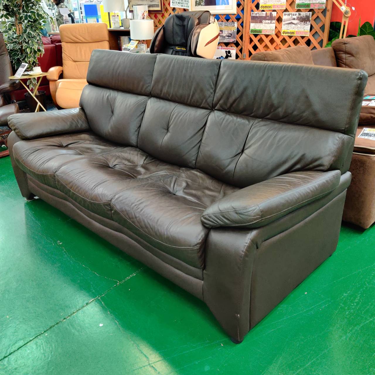愛品倶楽部柏店】Cassina interdecor キャスター付 ワイド3Pソファー