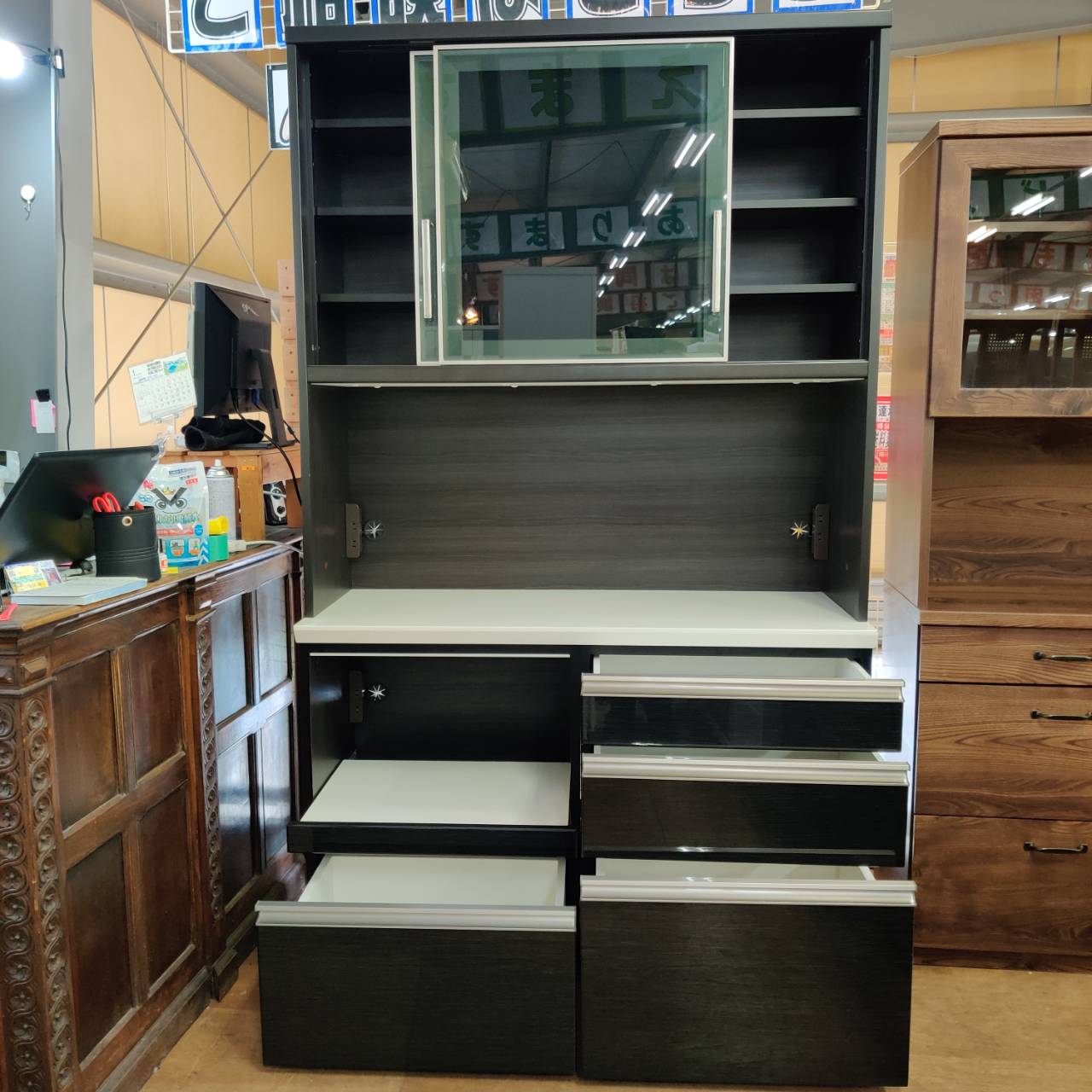 シギヤマ家具工業 2枚スライド扉キッチンボード CLIME 販売中！ 愛品倶楽部柏店 リユース＆リサイクルショップ