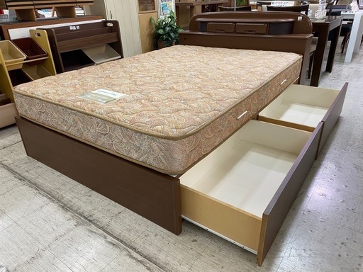 愛品館 江戸川店 】 両サイド引き出し付き ダブルベッド Sealy（シーリー）