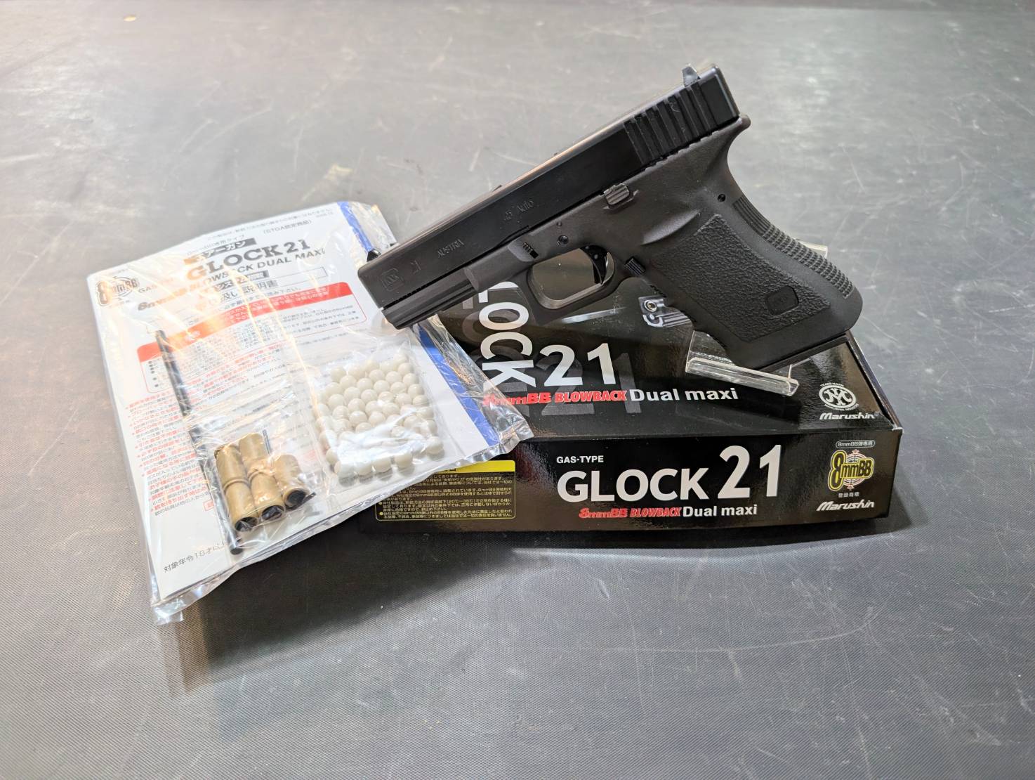 マルシン ガスガン GLOCK グロック21 8mmBB DUAL MAXIを店頭でも販売中 