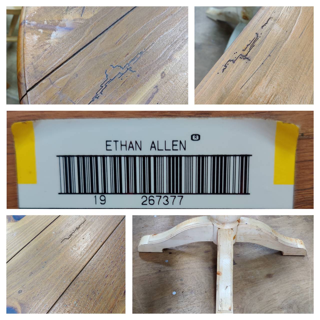 ETHAN ALLEN (イーセンアーレン) ラウンドエクステンションテーブル 