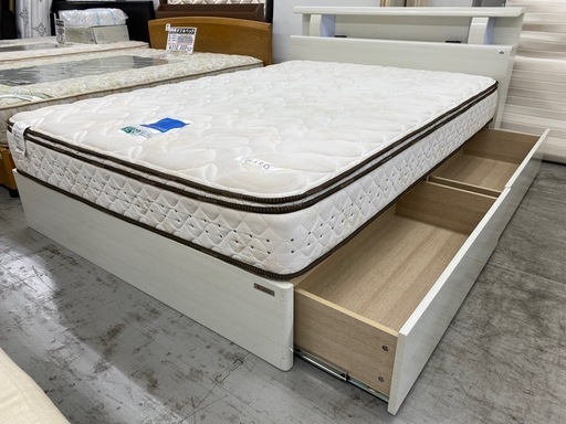 愛品館 江戸川店 】 両サイド引き出し付き ダブルベッド Sealy（シーリー）